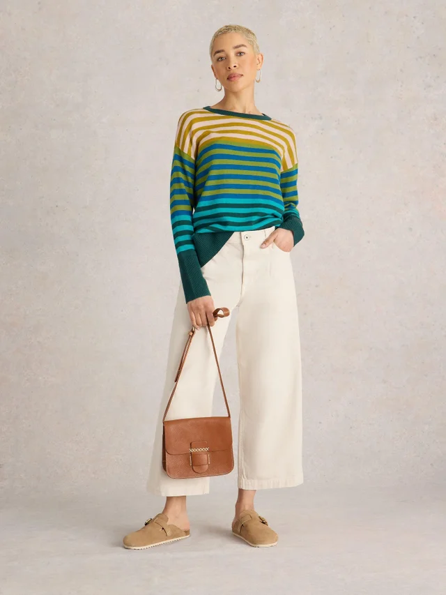 Pull À Rayures Olive