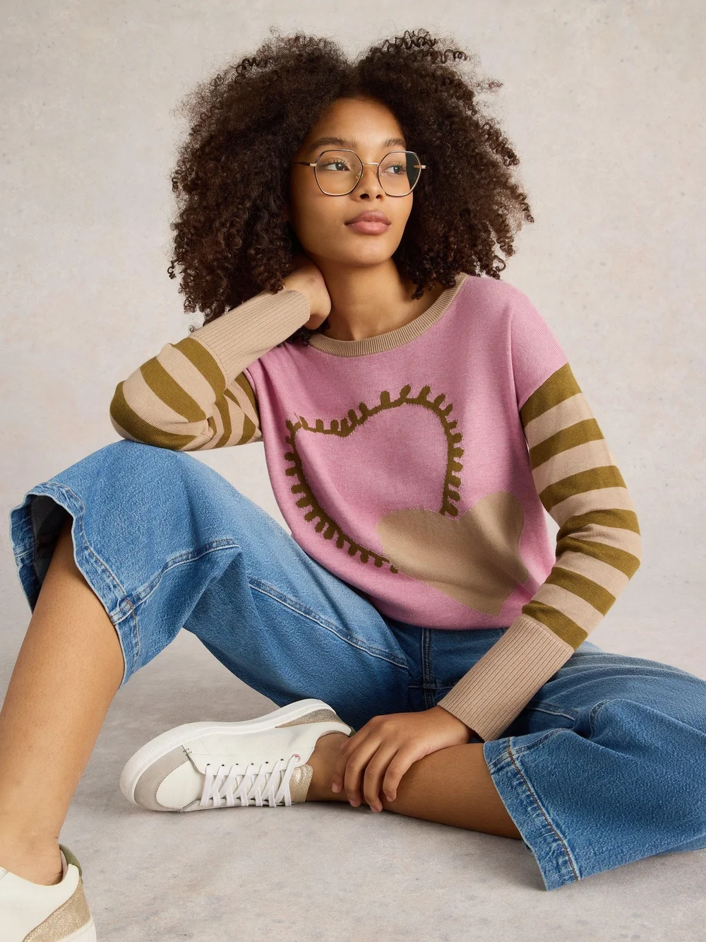 PULL OLIVE HEART - Pink Mlt - 44 Image 1
