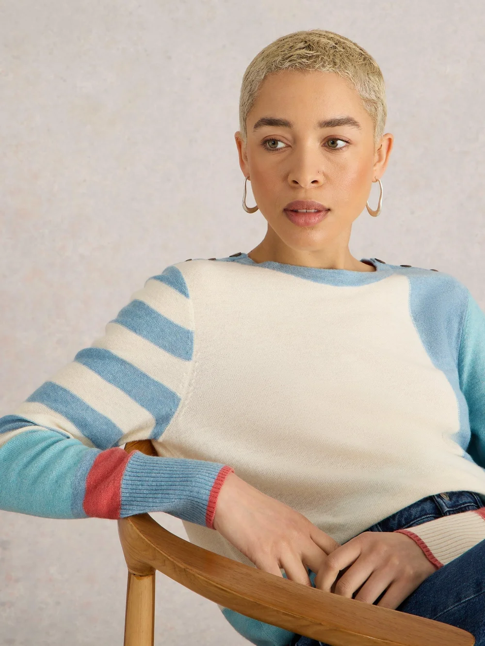 EMMA PULL COLOURBLOCK - Blue Mlt - 52 Image 1
