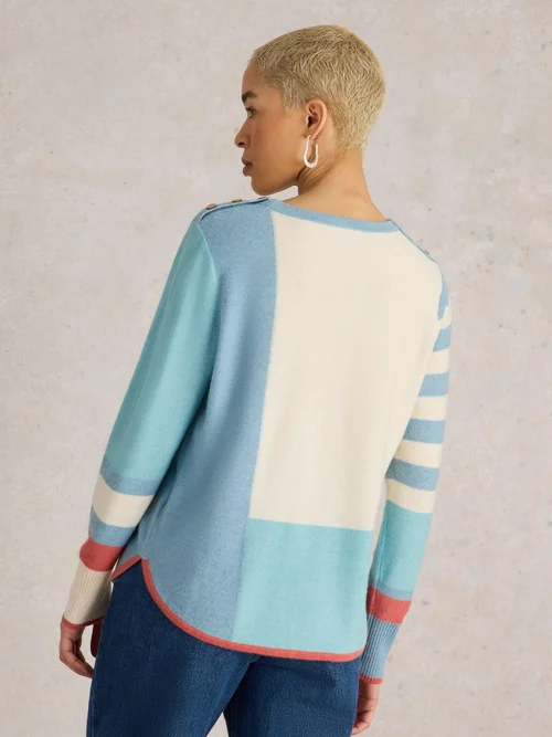 EMMA PULL COLOURBLOCK - Blue Mlt - 52 Image 4