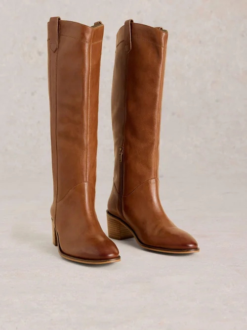 Bottes En Cuir Izzy Montant Jusqu'Aux Genoux - Mid Tan - 39 Image 3