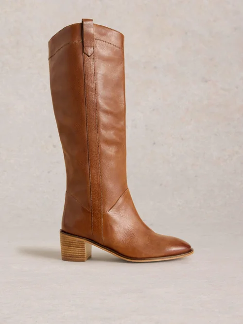 Bottes En Cuir Izzy Montant Jusqu'Aux Genoux - Mid Tan - 39 Image 1
