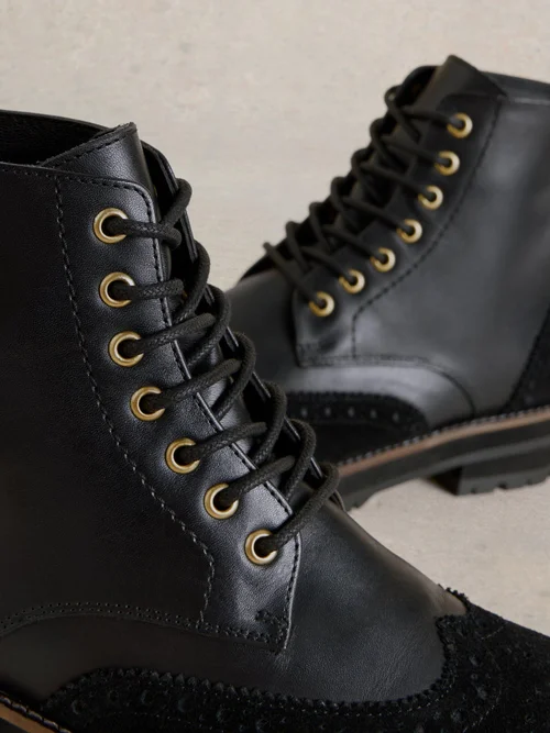 Bottes en cuir brogues Bene - Pure Blk - 41 Image 4