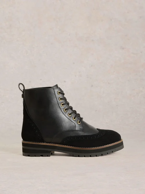 Bottes en cuir brogues Bene - Pure Blk - 41 Image 1