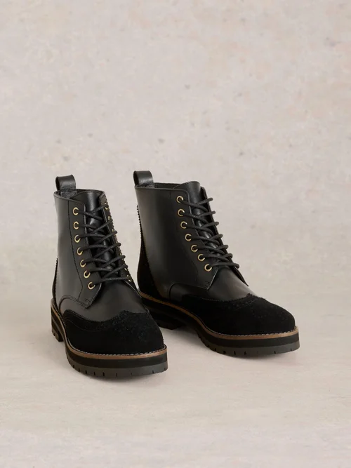 Bottes en cuir brogues Bene - Pure Blk - 41 Image 2