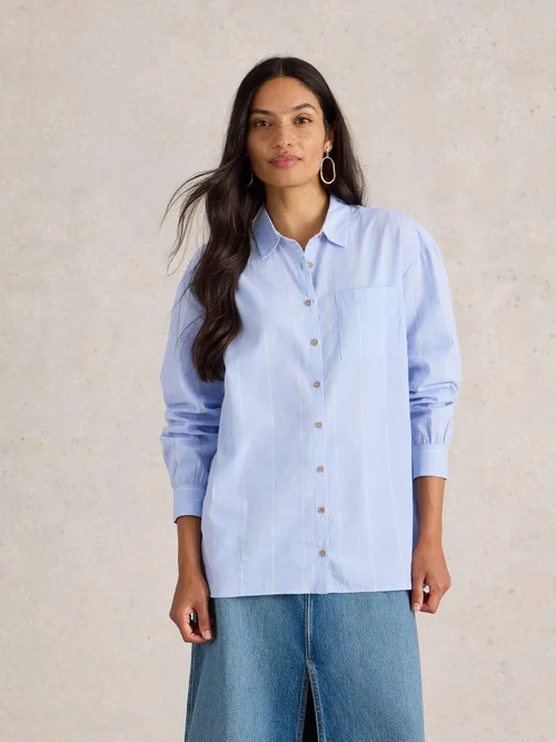 Chemise longue en coton Laurel - Blue Mlt - 52 Image 3