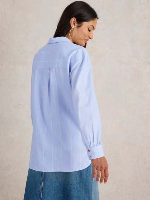 Chemise longue en coton Laurel - Blue Mlt - 52 Image 4