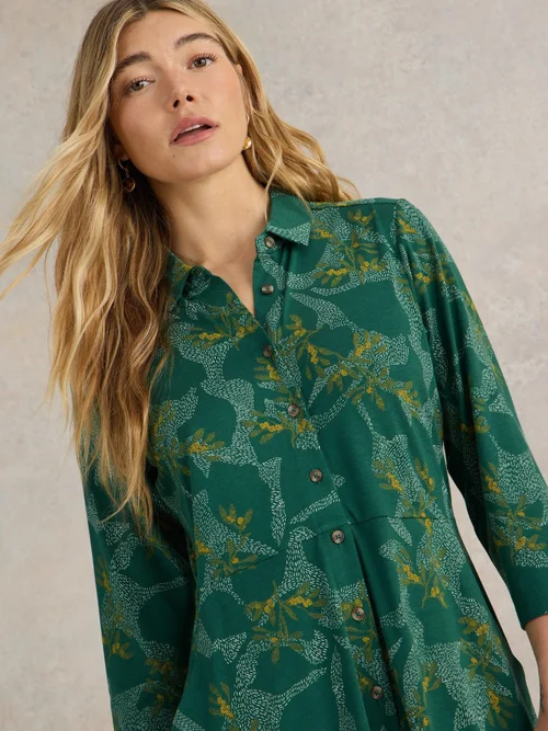 Robe chemise en jersey Rua - Green Mlt - 52/R Image 3