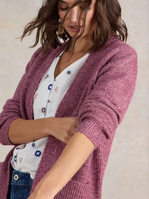 CARDIGAN LONG ERIN - Dk Plum - XL Image 3