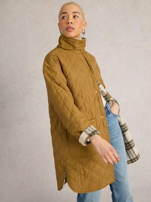 Manteau réversible à carreaux Marlowe - Ivory Mlt - 52 Image 3
