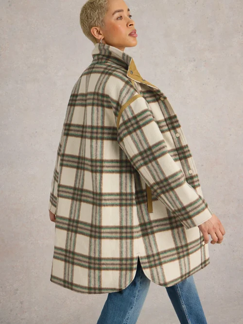 Manteau réversible à carreaux Marlowe - Ivory Mlt - 44 Image 4