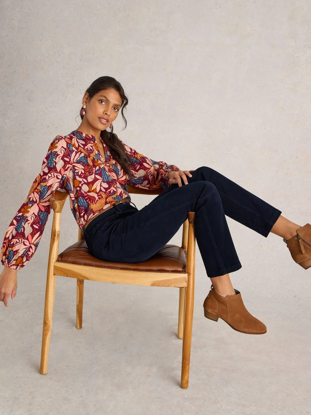 Pantalon Droit En Velours Côtelé Brooke - Dark Navy - 52/R Image 1