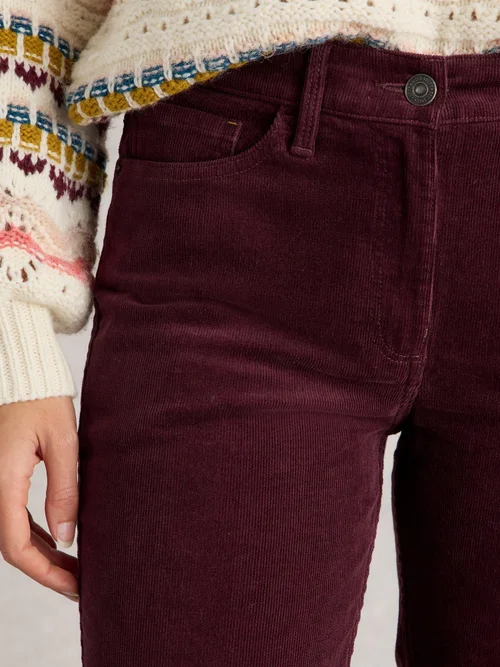 Pantalon Droit En Velours Côtelé Brooke - Mid Plum - 36/R Image 3