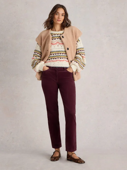 Pantalon Droit En Velours Côtelé Brooke - Mid Plum - 36/R Image 2