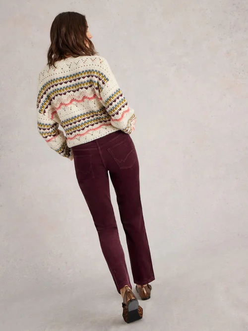 Pantalon Droit En Velours Côtelé Brooke - Mid Plum - 36/R Image 4