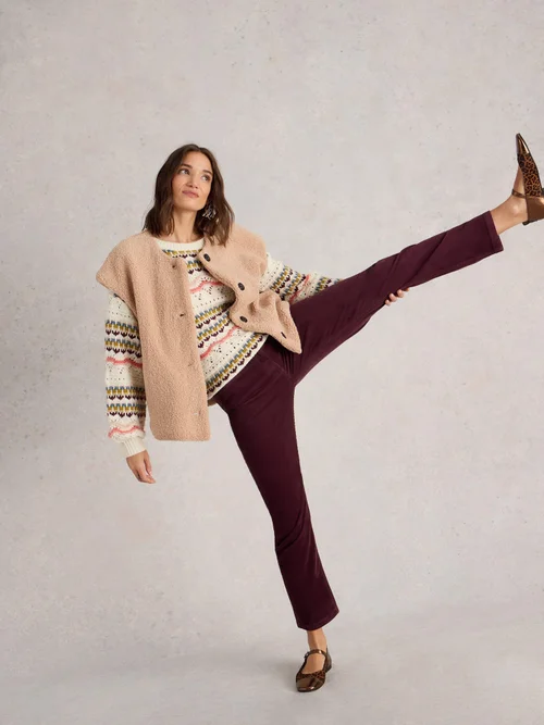 Pantalon Droit En Velours Côtelé Brooke - Mid Plum - 36/R Image 1