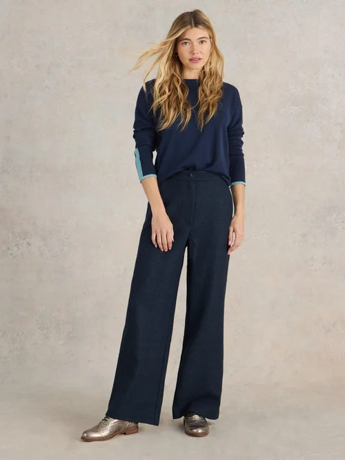 Pantalon large Una Tweedy - Navy Multi - 42/R Image 2