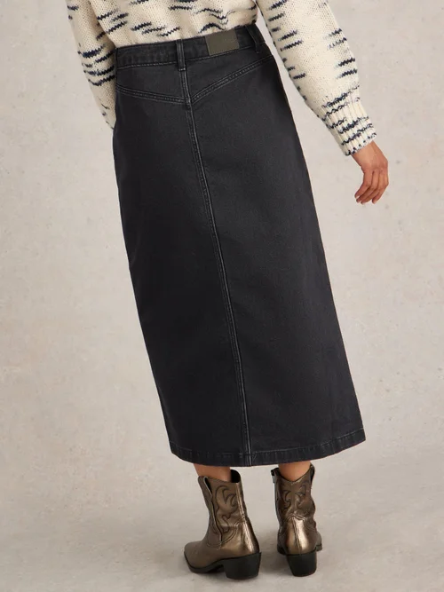 Jupe midi en denim Colleen - Blk Denim - 52/R Image 4