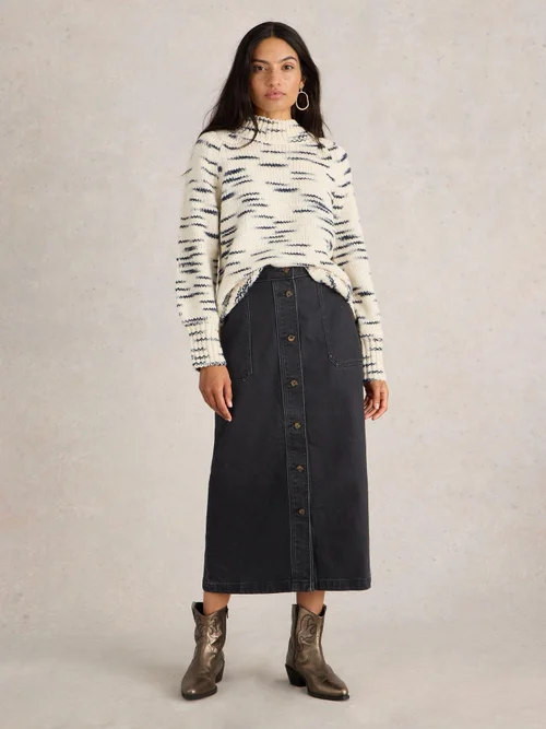 Jupe midi en denim Colleen - Blk Denim - 52/R Image 2