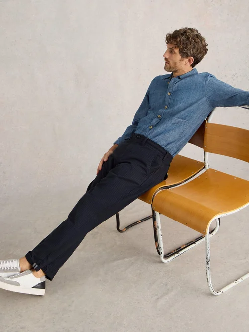 Pantalon chino à rayures fines - Navy Multi - 40/R Image 1