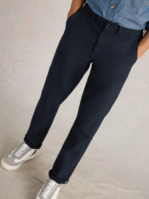 Pantalon chino à rayures fines - Navy Multi - 40/R Image 3