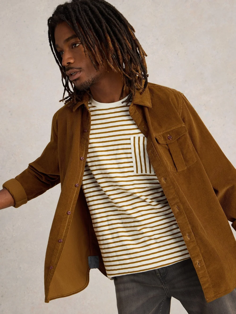 Chemise en velours Griffin - Mid Brown - XXXL Image 1