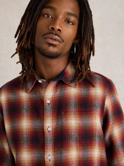 Chemise à carreaux en flanelle Moxley - Red Mlt - S Image 3