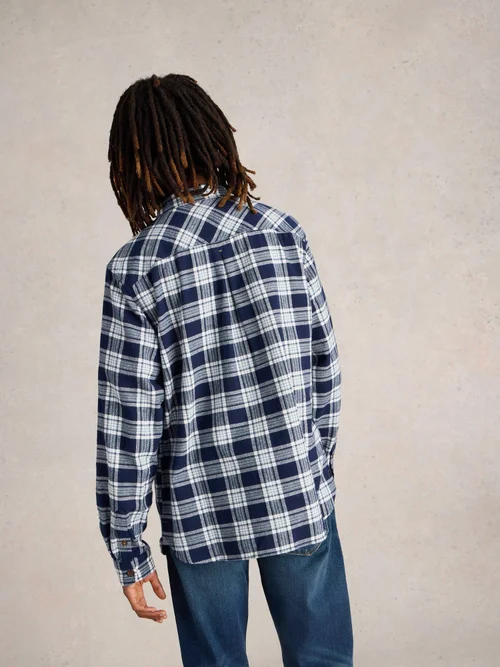 Chemise Wallace à carreaux brossés - Navy Multi - XXXL Image 4