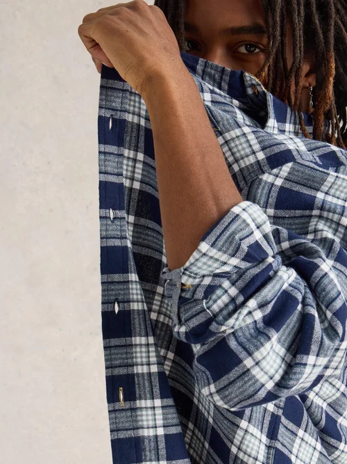 Chemise Wallace à carreaux brossés - Navy Multi - XXXL Image 3