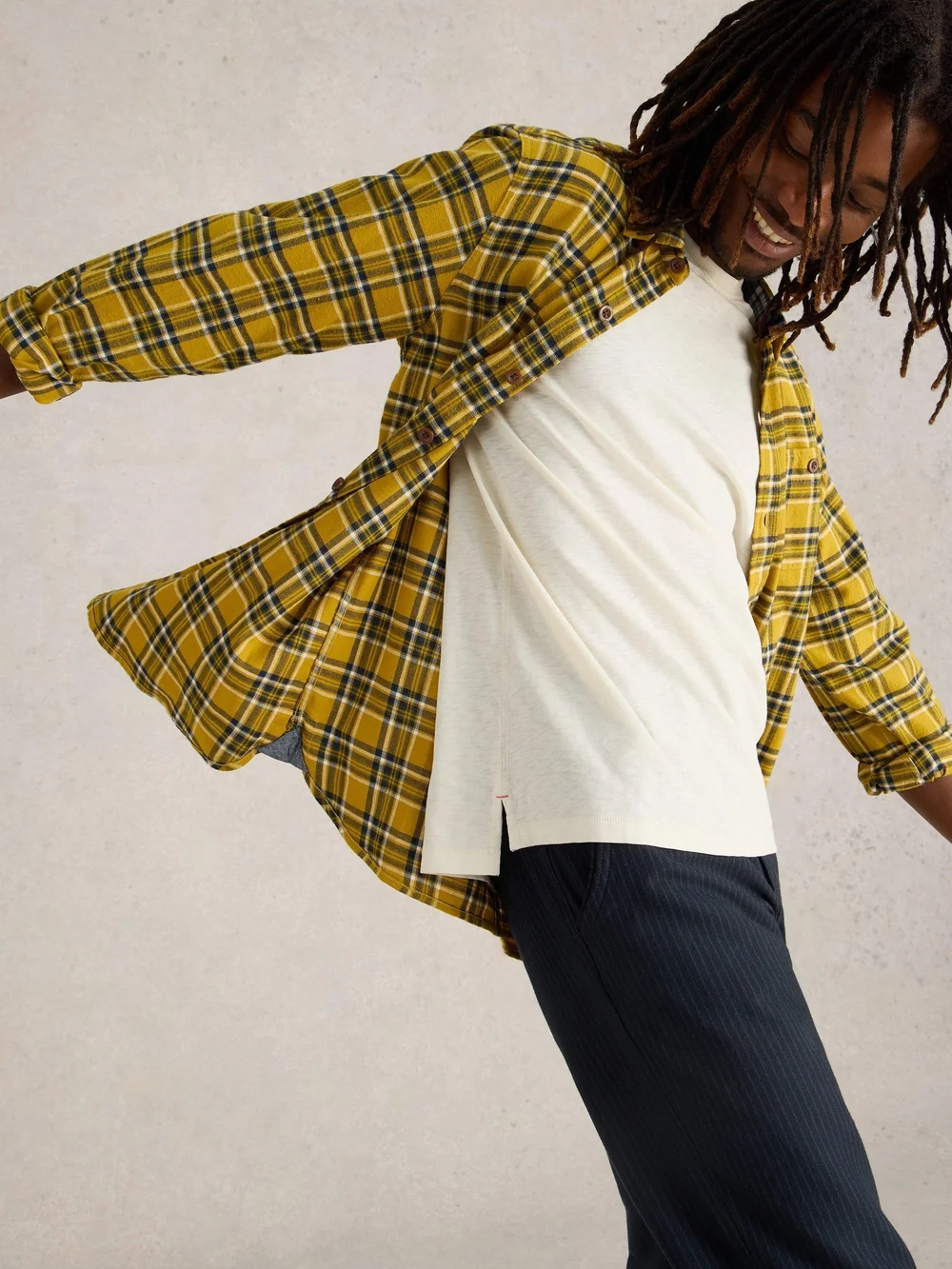 Chemise Wallace à carreaux brossés - Yellow Mlt - S Image 1