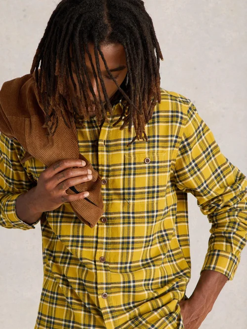 Chemise Wallace à carreaux brossés - Yellow Mlt - S Image 3