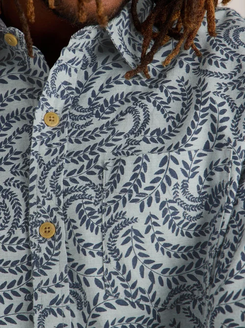 Chemise imprimée feuilles - Blue Mlt - XXXL Image 3
