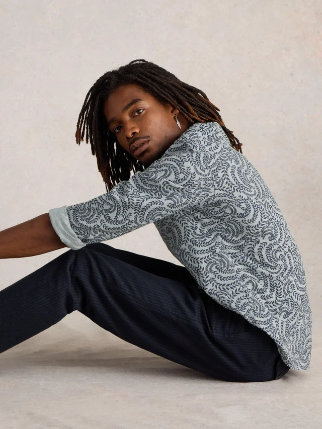 Chemise imprimée feuilles