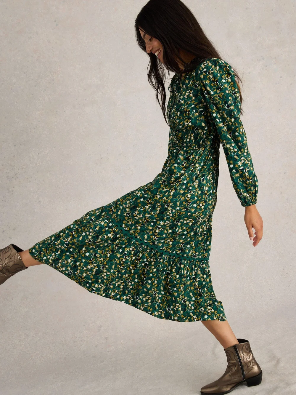 Robe longue Lotus - Green Pr - 52/R Image 1
