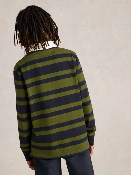 Chemise de rugby LS Stripe - Green Mlt - S Image 4