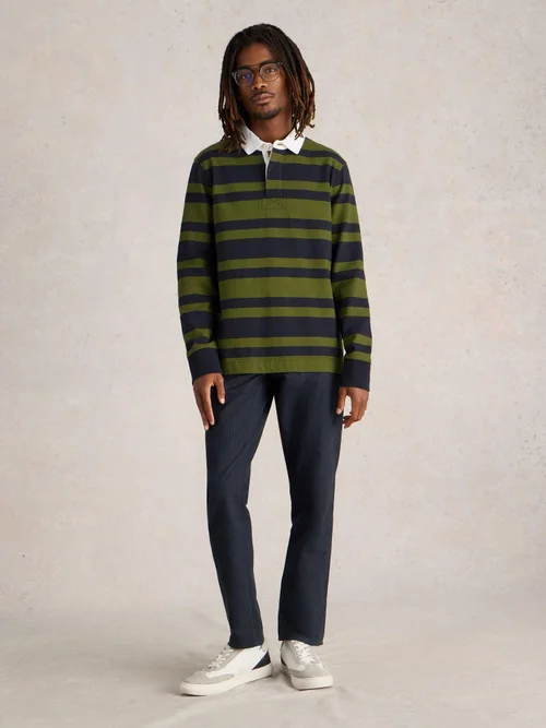 Chemise de rugby LS Stripe - Green Mlt - S Image 2