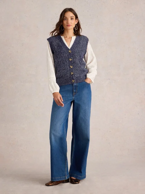 DÉBARDEUR À BOUTONS ET MOTIFS TRESSÉS - Navy Multi - 52 Image 2