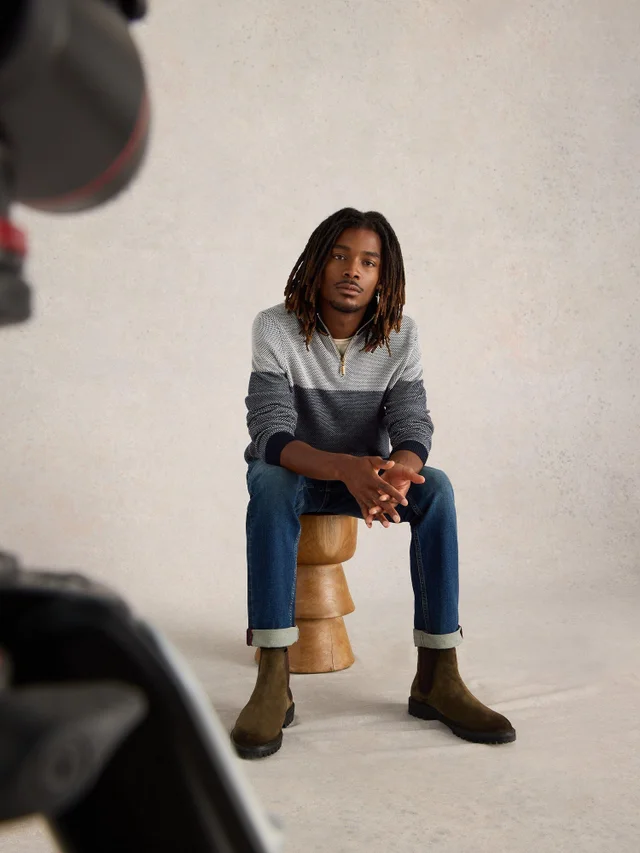 Col roulé Newport en mérinos jacquard