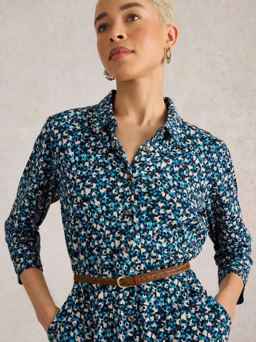 Robe chemise en jersey Rua - Navy Multi - 52/R Image 3