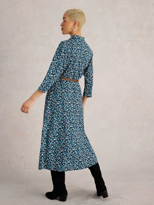 Robe chemise en jersey Rua - Navy Multi - 52/R Image 4