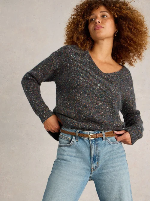 PULL EN V TEXTURÉ - Teal Mlt - 52 Image 3