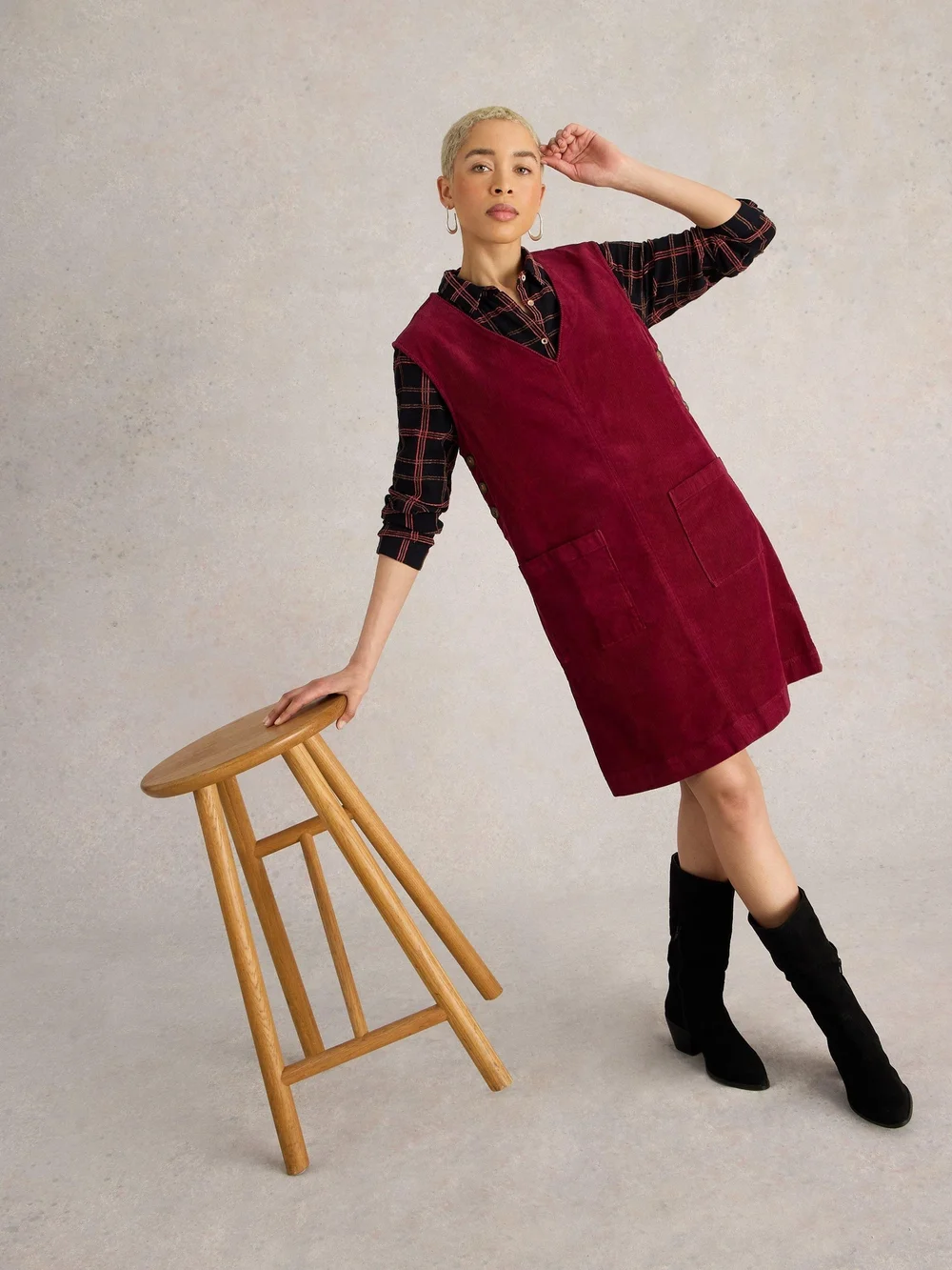 Tablier en corduroy érable - Dk Red - 44 Image 1