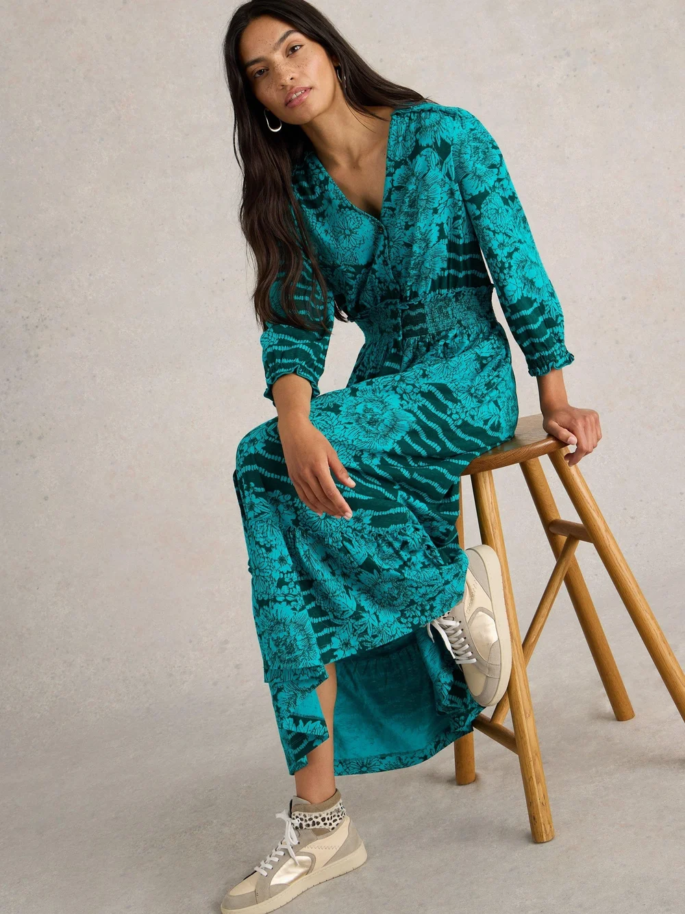 Robe en jersey froncé Jonie - Green Pr - 52 Image 1