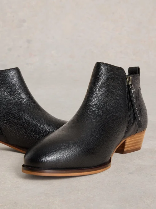 Bottines En Cuir Willow - Pure Blk - 40.5 Image 3