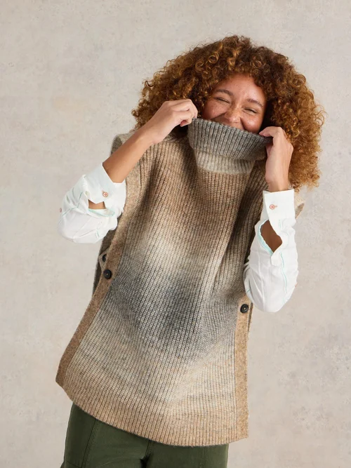 Poncho en maille Spacedye - Nat Mlt - XL Image 3