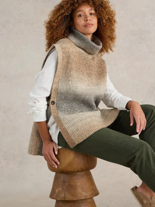 Poncho en maille Spacedye - Nat Mlt - XL Image 1