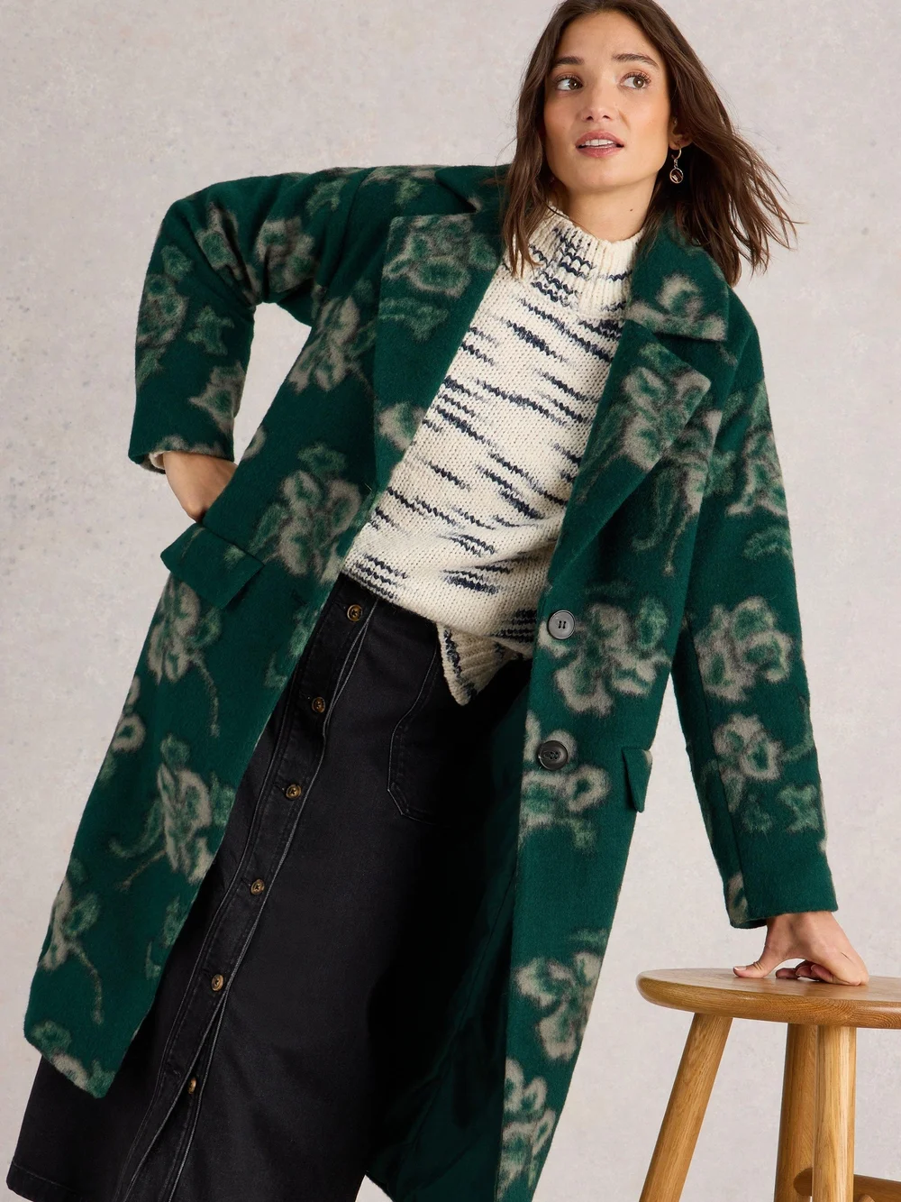 Manteau floral Lara - Green Mlt - 40/R Image 1