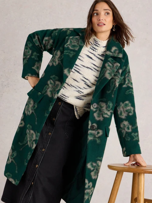 Manteau floral Lara - Green Mlt - 40/R Image 1
