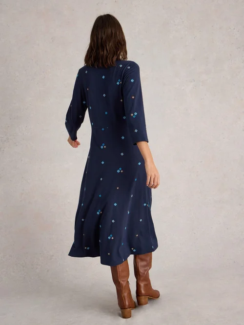 Robe en jersey brodée Rua - Navy Multi - 46/R Image 4