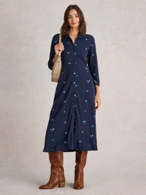 Robe en jersey brodée Rua - Navy Multi - 52/R Image 2